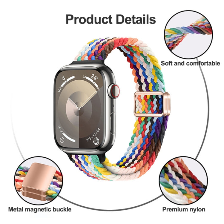 Correia de Relógio Trançada de Nylon com Fivela Magnética Slim, Para Apple Watch Series 8 41mm, Para Apple Watch Series 8 45mm
