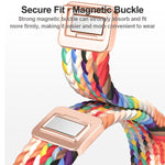 Correia de Relógio Trançada de Nylon com Fivela Magnética Slim, Para Apple Watch Series 9 41mm, Para Apple Watch Ultra 49mm