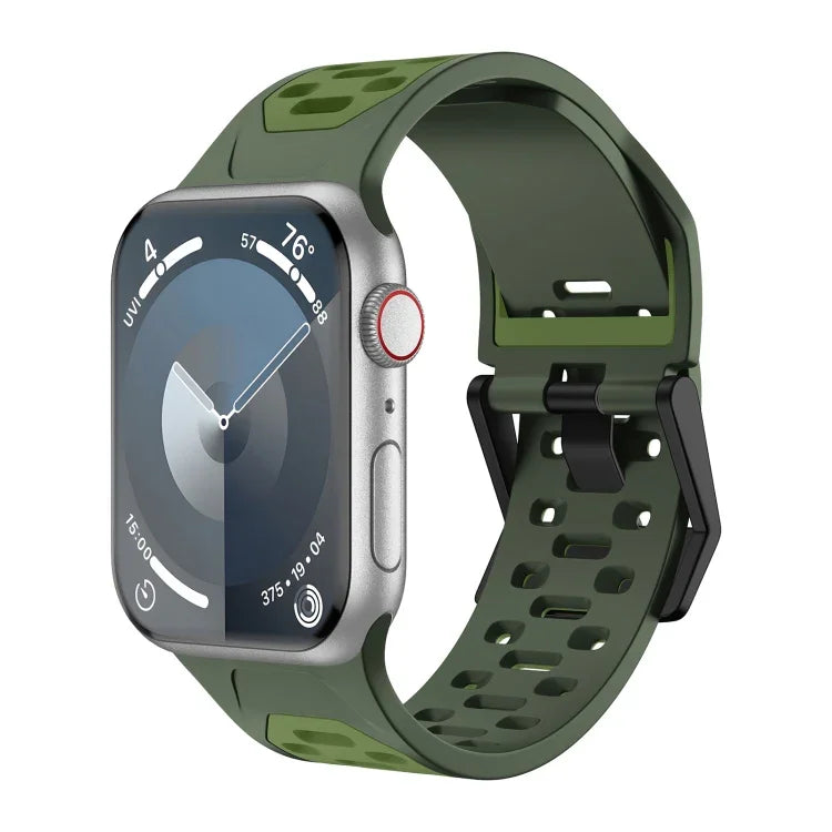 Correia de Relógio de Silicone Bicolor Meteorito, Para Apple Watch SE 2023 44mm, Para Apple Watch Ultra 2 49mm, Para Apple Watch Série 9 45mm, Para Apple Watch Ultra 49mm, Para Apple Watch Série 8 45mm, Para Apple Watch SE 2022 44mm
