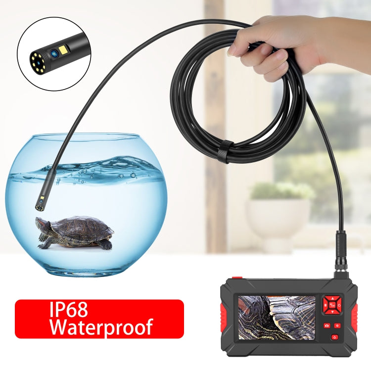 Endoscópio digital P30 8mm 1080P IP68 impermeável com ecrã de 4,3 polegadas e câmara dupla, cabo rígido de 2m, cabo rígido de 5m, cabo rígido de 10m