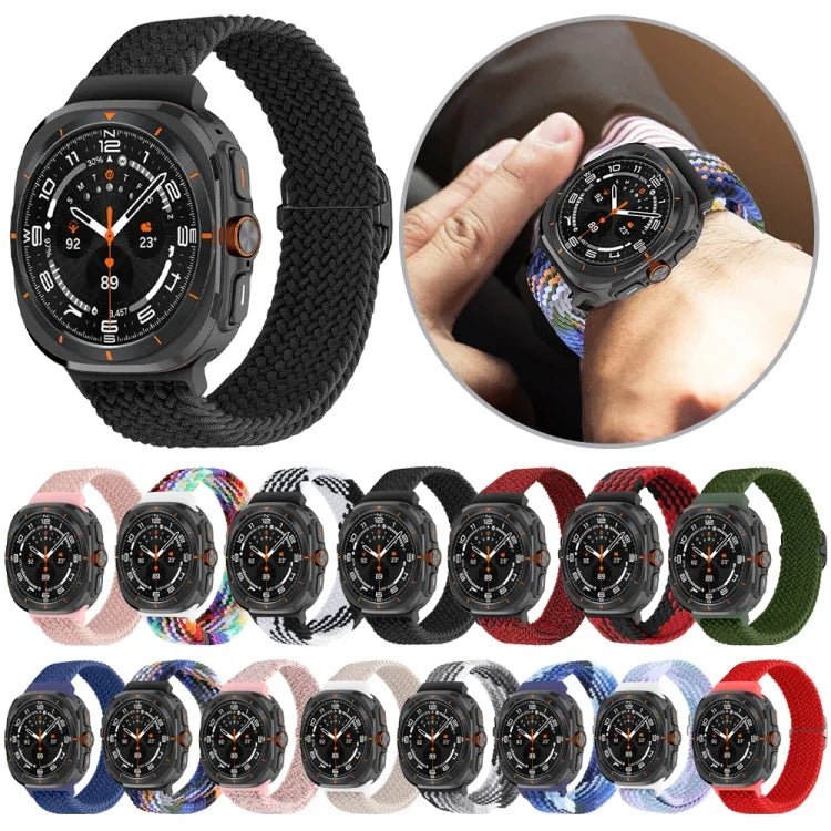 Correia de relógio trançada em nylon com fivela deslizante, para Samsung Galaxy Watch Ultra 47mm / Ultra 2025