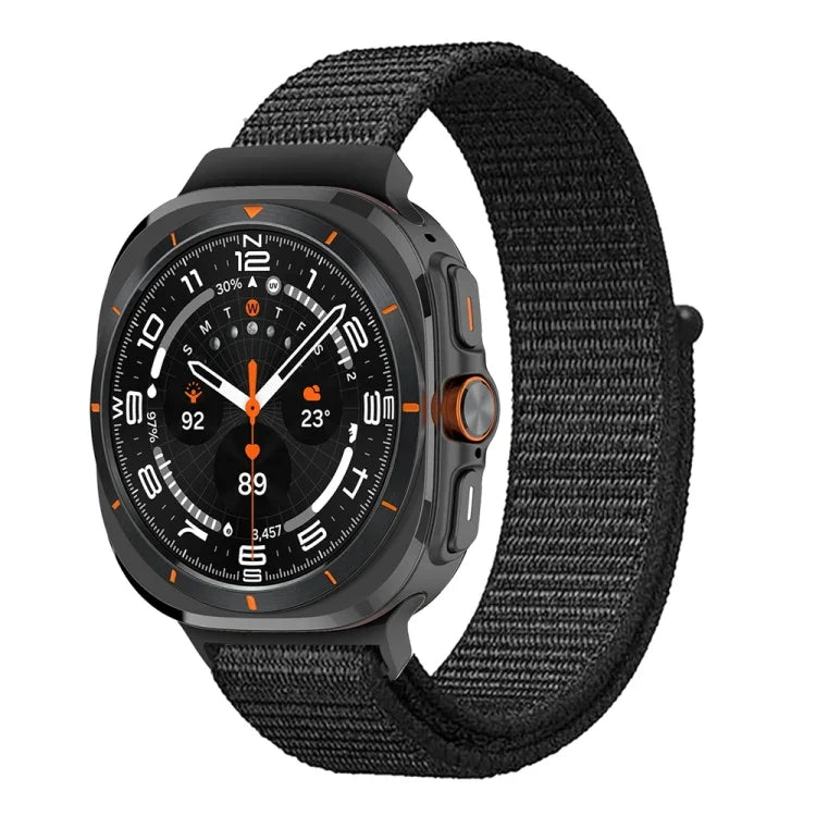 Correia de relógio com laço em nylon e conector plástico, para Samsung Galaxy Watch Ultra 47mm / Ultra 2025
