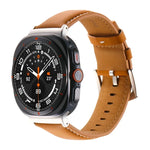 Correia de relógio em pele genuína lisa, para Samsung Galaxy Watch Ultra 47mm / Ultra 2025