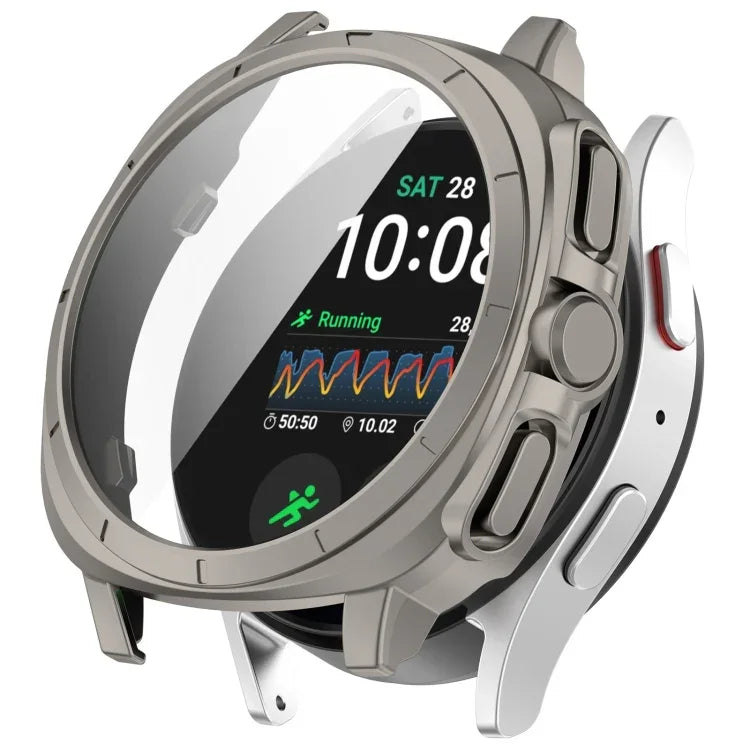 Capa protetora integrada em PC + película temperada para relógio, para Samsung Galaxy Watch 7 44mm