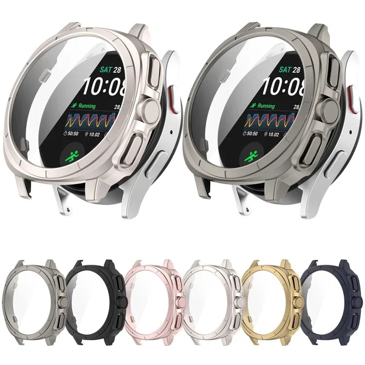 Capa protetora integrada em PC + película temperada para relógio, para Samsung Galaxy Watch 7 44mm