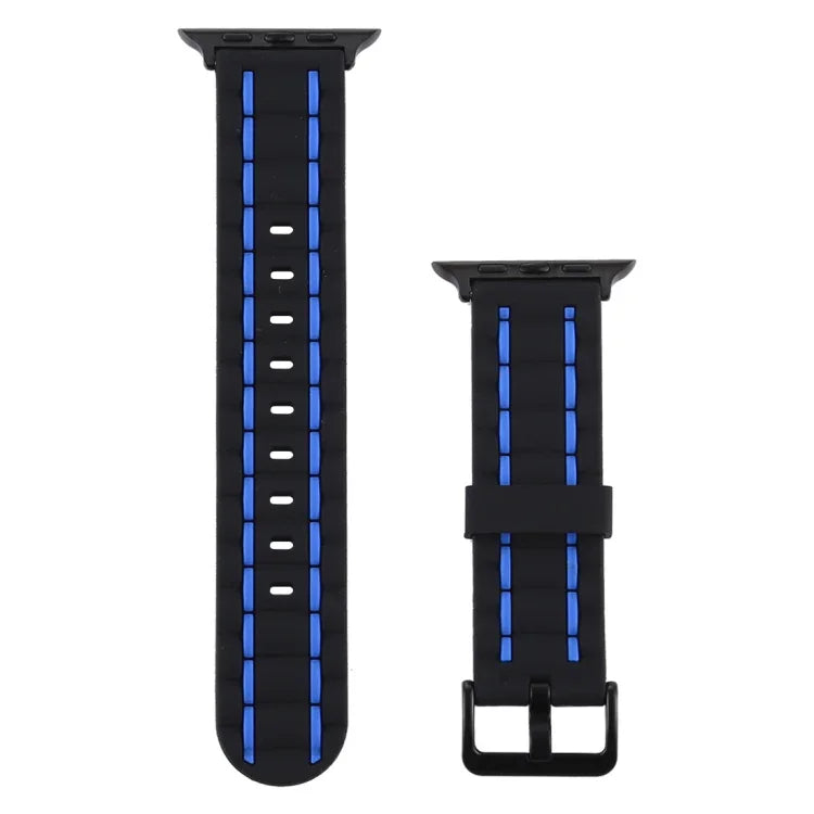 Bracelete de Pulso em Silicone Estilo Onda, Para Apple Watch 5 & 4 44mm / 3 & 2 & 1 42mm, Para Apple Watch Series 8&7 41mm / SE 2&6&SE&5&4 40mm / 3&2&1 38mm