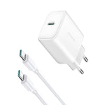 Carregador Rápido JOYROOM JR-TCF24 30W USB-C / Type-C com Conjunto de Cabos, Ficha UE