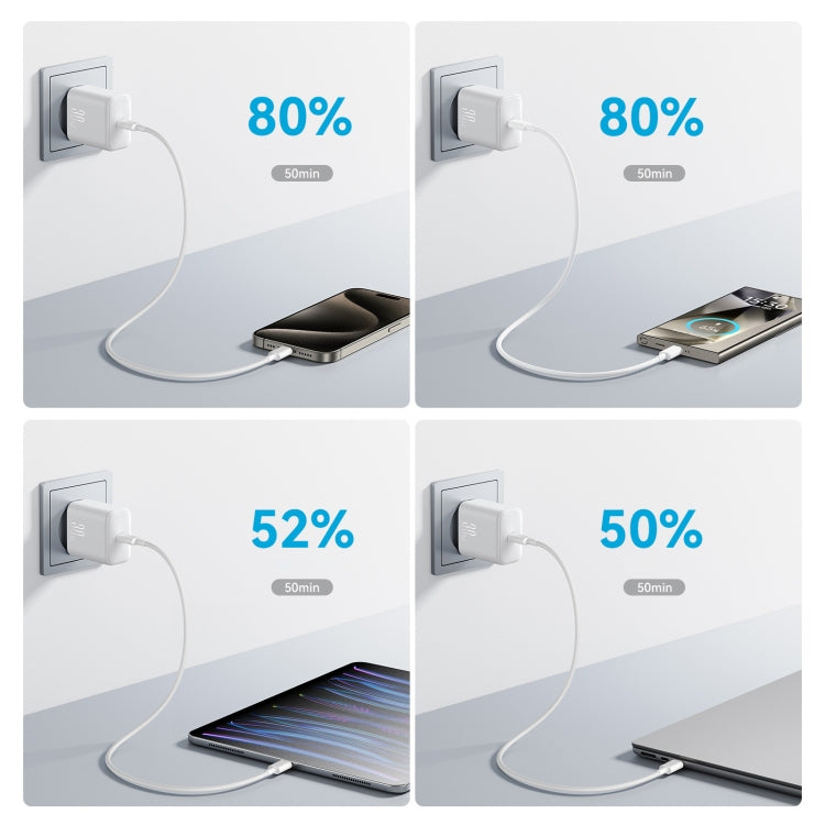 Carregador Rápido JOYROOM JR-TCF24 30W USB-C / Type-C com Conjunto de Cabos, Ficha UE