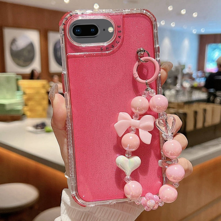 TPU + PC + Glitter Sequins Full Coverage Phone Case with Bracelet, For iPhone XR, For iPhone XS Max, For iPhone 6 Plus / 7 Plus / 8 Plus