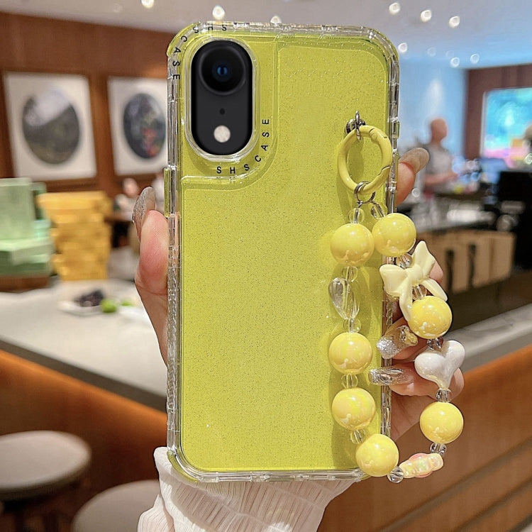 Capa para telemóvel TPU + PC + lantejoulas brilhantes com cobertura total e pulseira, para iPhone XR, para iPhone XS Max, para iPhone 6 Plus / 7 Plus / 8 Plus