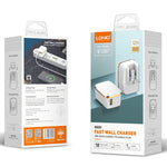 LDNIO A1204Q Carregador Rápido USB QC3.0 18W com Cabo USB para 8 Pinos de 1m, Ficha UE, Ficha Reino Unido, Ficha EUA