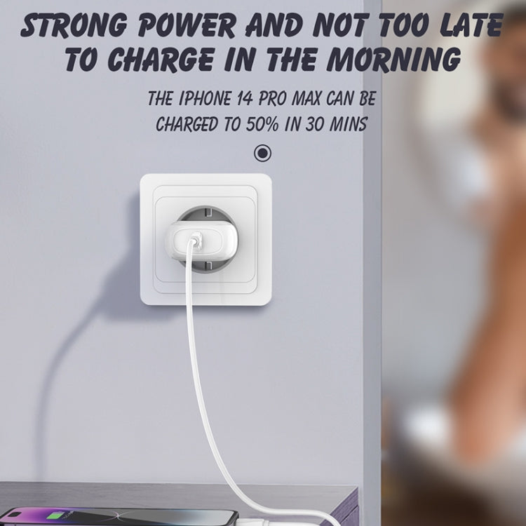 LDNIO A1206C Carregador Rápido PD27W USB-C / Tipo-C com Cabo 8 Pinos de 1m, Ficha UE