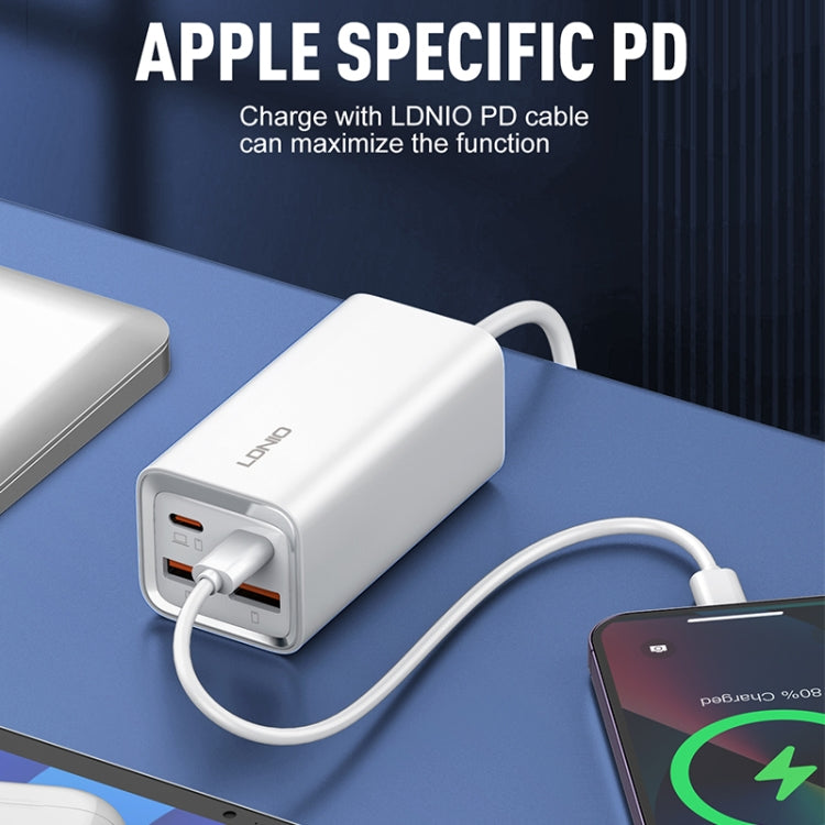 Carregador Rápido LDNIO A4610C PD65W Dual USB-C / Type-C + Dual USB, Comprimento do Cabo: 1,5m, Ficha UE, A4610C (Ficha UK), Ficha US