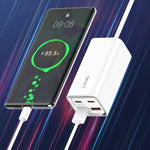 Carregador Rápido LDNIO A4610C PD65W Dual USB-C / Type-C + Dual USB, Comprimento do Cabo: 1,5m, Ficha UE, A4610C (Ficha UK), Ficha US