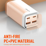 Carregador Rápido LDNIO A4610C PD65W Dual USB-C / Type-C + Dual USB, Comprimento do Cabo: 1,5m, Ficha UE, A4610C (Ficha UK), Ficha US