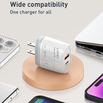 Carregador Rápido LDNIO Q229 QC3.0 / PD20W USB + Type-C com Cabo Type-C para Type-C de 1m, Ficha UE, Ficha UK, Ficha US