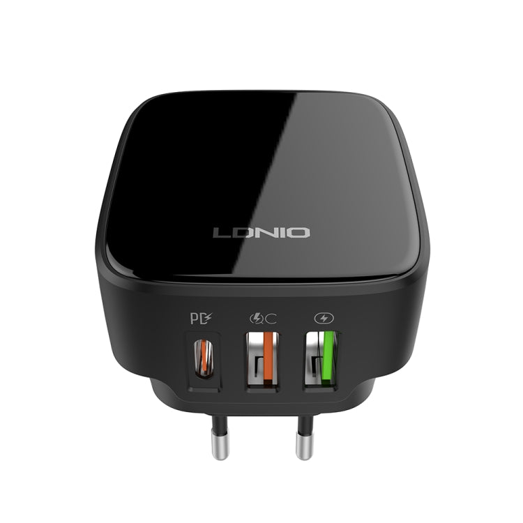 LDNIO Q334 Carregador 32W Tipo-C + Dupla Porta USB com Cabo de Dados Micro USB de 1m, Ficha UE