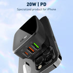 LDNIO Q334 Carregador 32W Tipo-C + Dupla Porta USB com Cabo de Dados Micro USB de 1m, Ficha UE