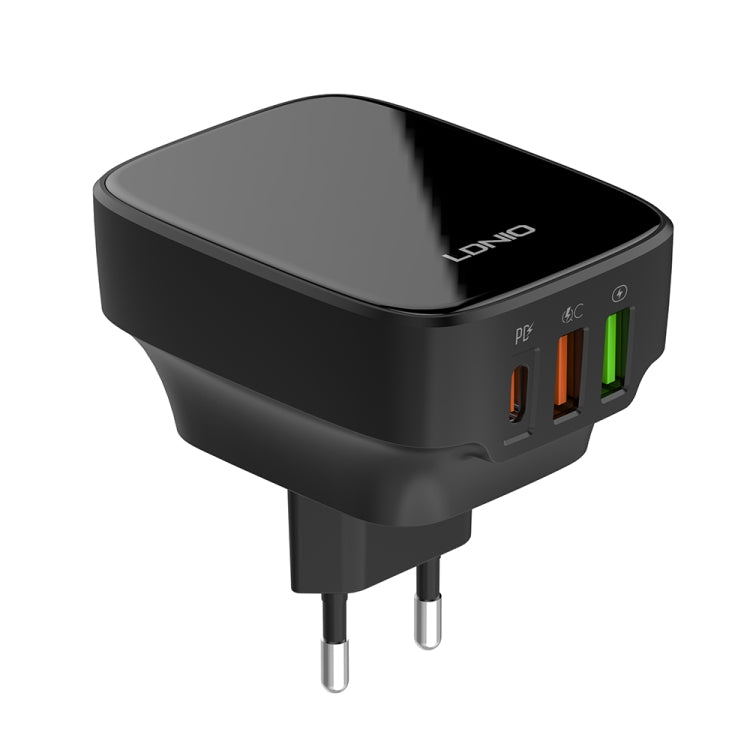 LDNIO Q334 Carregador 32W Tipo-C + Dupla Porta USB com Cabo de Dados USB-C / Tipo-C para USB-C / Tipo-C de 1m, Ficha UE, Ficha Reino Unido, Ficha EUA