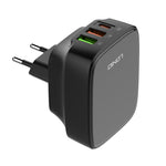 LDNIO Q334 Carregador 32W Tipo-C + Dupla Porta USB com Cabo de Dados USB-C / Tipo-C para USB-C / Tipo-C de 1m, Ficha UE, Ficha Reino Unido, Ficha EUA