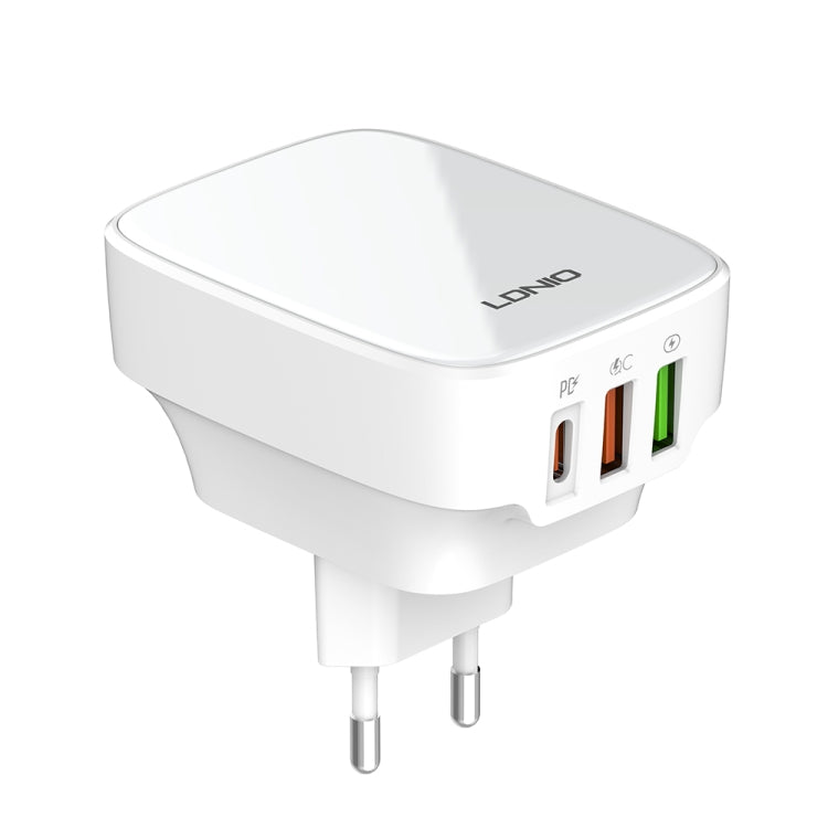 LDNIO Q334 Carregador 32W Tipo-C + Dupla Porta USB com Cabo de Dados USB-C / Tipo-C para USB-C / Tipo-C de 1m, Ficha UE, Ficha Reino Unido, Ficha EUA