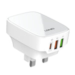 LDNIO Q334 Carregador 32W Tipo-C + Dupla Porta USB com Cabo de Dados USB-C / Tipo-C para USB-C / Tipo-C de 1m, Ficha UE, Ficha Reino Unido, Ficha EUA