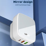 LDNIO Q334 Carregador 32W Tipo-C + Dupla Porta USB com Cabo de Dados USB-C / Tipo-C para USB-C / Tipo-C de 1m, Ficha UE, Ficha Reino Unido, Ficha EUA