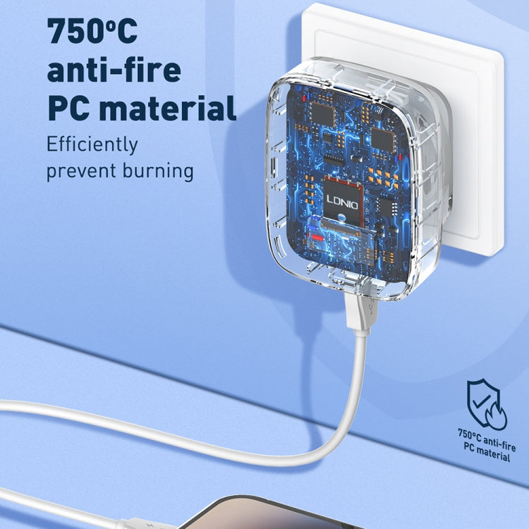 LDNIO Q334 Carregador 32W Tipo-C + Dupla Porta USB com Cabo de Dados USB-C / Tipo-C para USB-C / Tipo-C de 1m, Ficha UE, Ficha Reino Unido, Ficha EUA