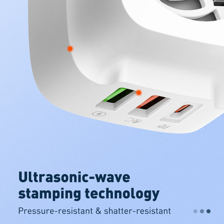LDNIO Q334 Carregador 32W Tipo-C + Dupla Porta USB com Cabo de Dados USB-C / Tipo-C para USB-C / Tipo-C de 1m, Ficha UE, Ficha Reino Unido, Ficha EUA