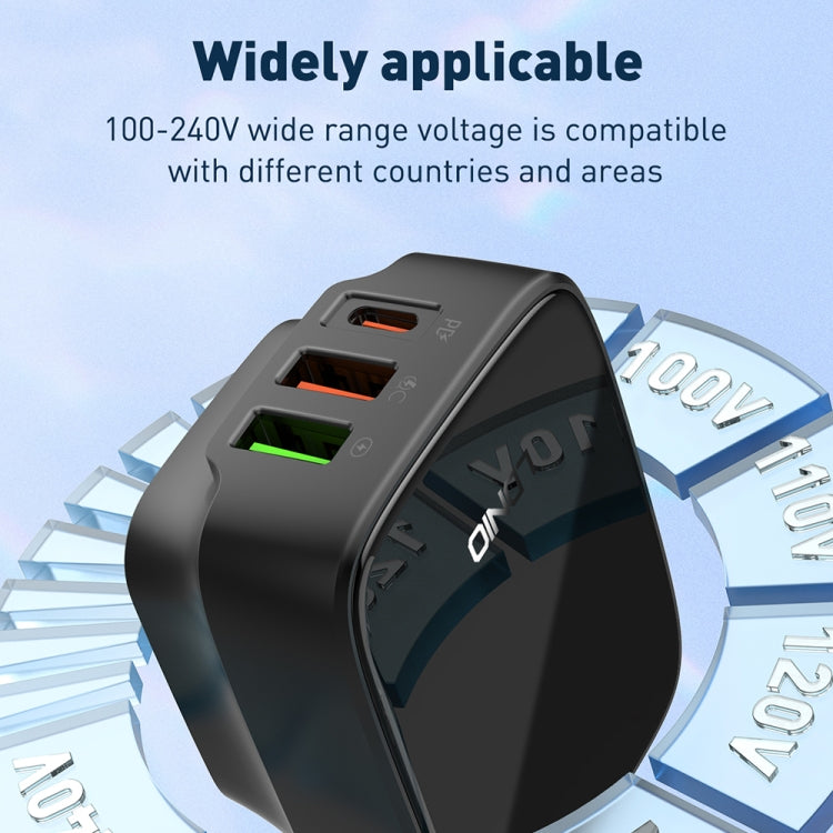 LDNIO Q334 Carregador 32W Tipo-C + Dupla Porta USB com Cabo de Dados USB-C / Tipo-C para USB-C / Tipo-C de 1m, Ficha UE, Ficha Reino Unido, Ficha EUA