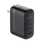 LDNIO Q366 Carregador 65W USB + Dupla Porta Tipo-C com Cabo de Dados USB-C / Tipo-C para USB-C / Tipo-C de 1m, Ficha UE, Ficha Reino Unido, Ficha EUA
