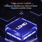 LDNIO Q366 Carregador 65W USB + Dupla Porta Tipo-C com Cabo de Dados USB-C / Tipo-C para USB-C / Tipo-C de 1m, Ficha UE, Ficha Reino Unido, Ficha EUA