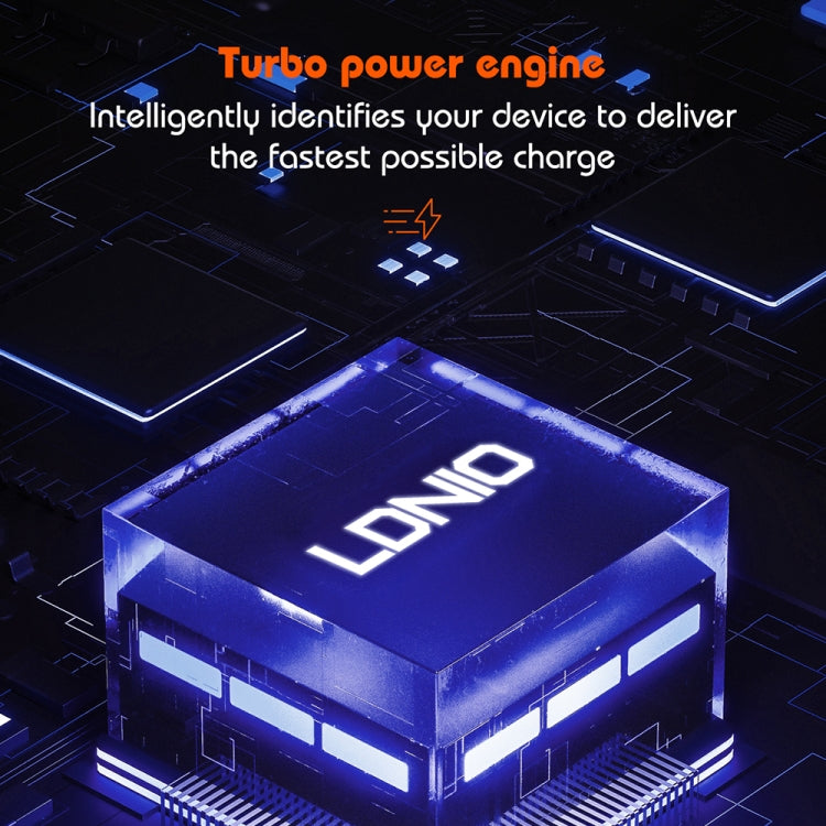 LDNIO Q366 Carregador 65W USB + Dupla Porta Tipo-C com Cabo de Dados USB-C / Tipo-C para USB-C / Tipo-C de 1m, Ficha UE, Ficha Reino Unido, Ficha EUA