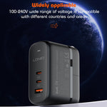 LDNIO Q366 Carregador 65W USB + Dupla Porta Tipo-C com Cabo de Dados USB-C / Tipo-C para USB-C / Tipo-C de 1m, Ficha UE, Ficha Reino Unido, Ficha EUA