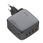Carregador LDNIO Q408 100W GaN USB+3 USB-C / Type-C com Cabo de Dados USB-C / Type-C 100W de 1m, Ficha UE, Ficha UK, Ficha EUA