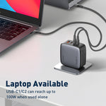 Carregador LDNIO Q408 100W GaN USB+3 USB-C / Type-C com Cabo de Dados USB-C / Type-C 100W de 1m, Ficha UE, Ficha UK, Ficha EUA
