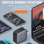 Carregador LDNIO Q408 100W GaN USB+3 USB-C / Type-C com Cabo de Dados USB-C / Type-C 100W de 1m, Ficha UE, Ficha UK, Ficha EUA