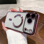 Capa de telemóvel MagSafe com eletroplating, para iPhone 17e / 16e, para iPhone 17 Pro Max, para iPhone 17 Pro, para iPhone 17, para iPhone Air, para iPhone 16 Pro Max