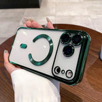 Capa de telemóvel MagSafe com eletroplating, para iPhone 17e / 16e, para iPhone 17 Pro Max, para iPhone 17 Pro, para iPhone 17, para iPhone Air, para iPhone 16 Pro Max