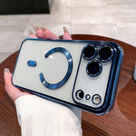 Capa de telemóvel MagSafe com eletroplating, para iPhone 17e / 16e, para iPhone 17 Pro Max, para iPhone 17 Pro, para iPhone 17, para iPhone Air, para iPhone 16 Pro Max