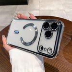 Capa de telemóvel MagSafe com eletroplating, para iPhone 17e / 16e, para iPhone 17 Pro Max, para iPhone 17 Pro, para iPhone 17, para iPhone Air, para iPhone 16 Pro Max