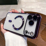 Capa de telemóvel MagSafe com eletroplating, para iPhone 17e / 16e, para iPhone 17 Pro Max, para iPhone 17 Pro, para iPhone 17, para iPhone Air, para iPhone 16 Pro Max