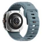 Correia de relógio em silicone com textura ondulada e fivela invertida, para Samsung Galaxy Watch Ultra 47mm / Ultra 2025