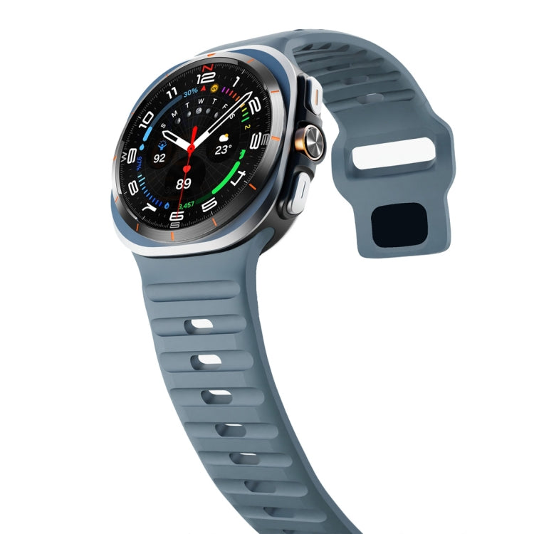 Correia de relógio em silicone com textura ondulada e fivela invertida, para Samsung Galaxy Watch Ultra 47mm / Ultra 2025