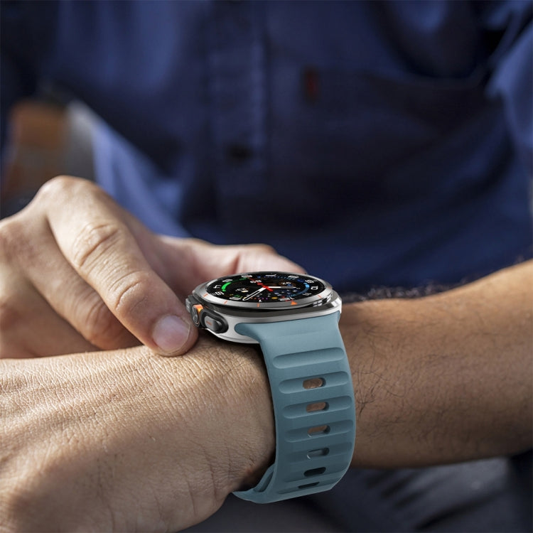 Correia de relógio em silicone com textura ondulada e fivela invertida, para Samsung Galaxy Watch Ultra 47mm / Ultra 2025