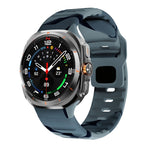 Correia de relógio em silicone com textura ondulada e fivela invertida, para Samsung Galaxy Watch Ultra 47mm / Ultra 2025