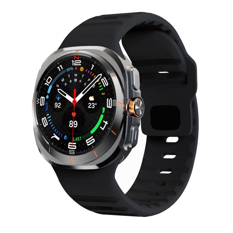 Correia de relógio em silicone com textura ondulada e fivela invertida, para Samsung Galaxy Watch Ultra 47mm / Ultra 2025