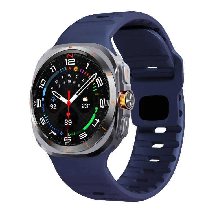 Correia de relógio em silicone com textura ondulada e fivela invertida, para Samsung Galaxy Watch Ultra 47mm / Ultra 2025