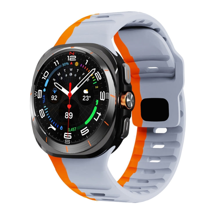 Correia de relógio em silicone com textura ondulada e fivela invertida, para Samsung Galaxy Watch Ultra 47mm / Ultra 2025
