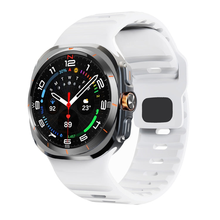 Correia de relógio em silicone com textura ondulada e fivela invertida, para Samsung Galaxy Watch Ultra 47mm / Ultra 2025